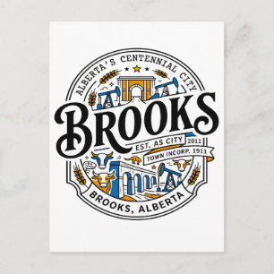 Postal Ilustración del emblema municipal de Brooks Albert