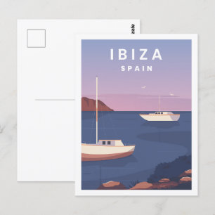 Postal Ilustracion del Famoso Centro de Viajes de Ibiza E