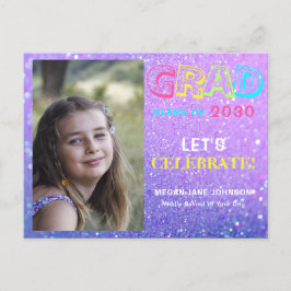 Postal Ilustración del grado de graduación de la escuela 