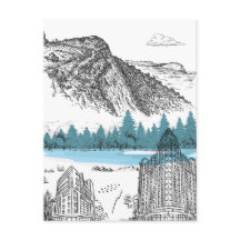 Ilustración del Lodge del Lago de Montaña Paisaje 