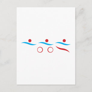 Postal Ilustracion del logotipo de Triathlon cool