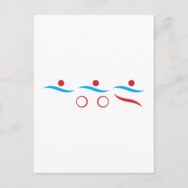 Postal Ilustracion del logotipo de Triathlon cool (Anverso)