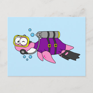 Postal Ilustracion Del Monstruo De Loch Ness Scuba Buver.
