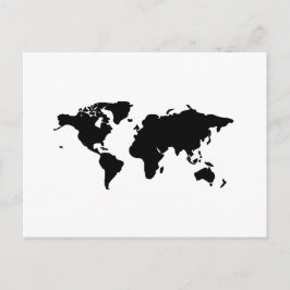 Postal Ilustracion del mundo blanco y negro
