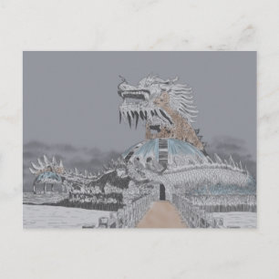 Postal Ilustración del parque acuático abandonado del lag