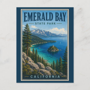Postal Ilustración del Parque Estatal Emerald Bay Califor