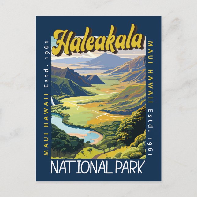Postal Ilustracion del Parque Nacional de Haleakala (Anverso)