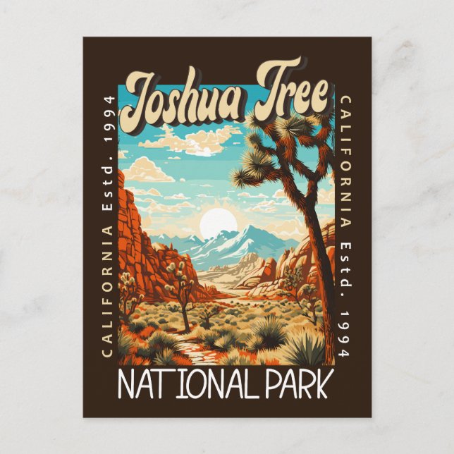 Postal Ilustracion del Parque Nacional del Árbol Joshua c (Anverso)