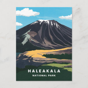 Postal Ilustracion del Parque Nacional Haleakala