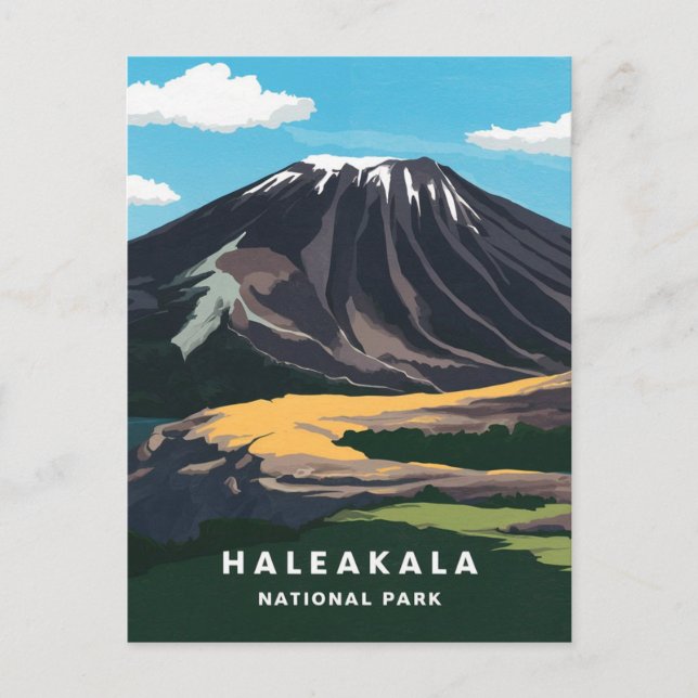 Postal Ilustracion del Parque Nacional Haleakala (Anverso)