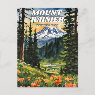 Postal Ilustracion del Parque Nacional Mount Rainier Dec