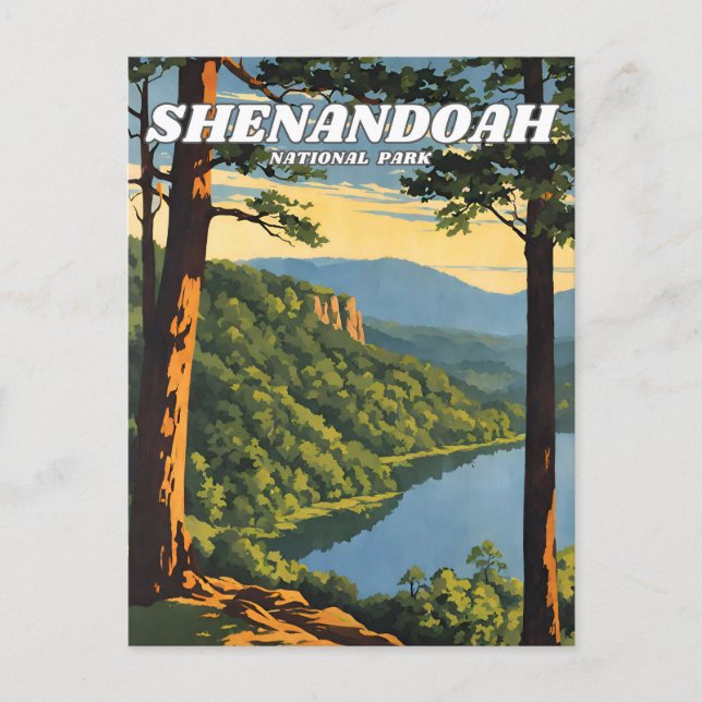 Postal Ilustracion del Parque Nacional Shenandoah (Anverso)
