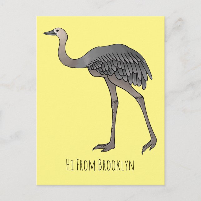 Postal Ilustracion del personalizado de aves de mayor rhe (Anverso)