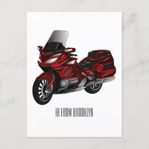 Postal Ilustracion del personalizado de motocicleta de To