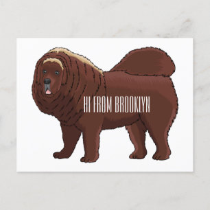 Postal Ilustracion del personalizado tibetano Mastiff