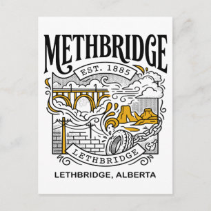 Postal Ilustración del puente de alto nivel de Lethbridge