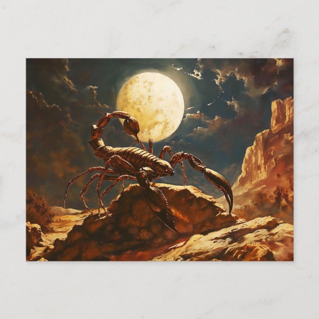 Postal Ilustracion del Rótulo Escorpio Zodiaco (Anverso)