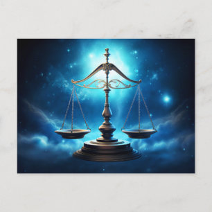 Postal Ilustracion del Rótulo Libra Zodiac