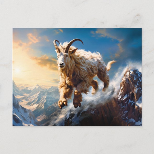 Postal Ilustracion del Rótulo Zodiaco Capricornio (Anverso)