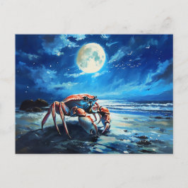 Postal Ilustracion del Rótulo Zodiaco del Cáncer