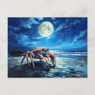 Postal Ilustracion del Rótulo Zodiaco del Cáncer