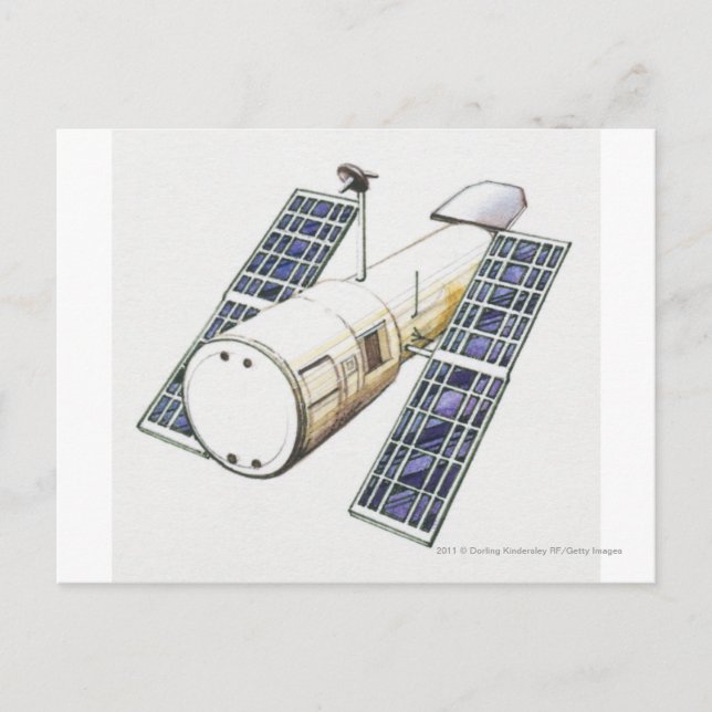 Postal Ilustracion del satélite utilizado para la detecci (Anverso)