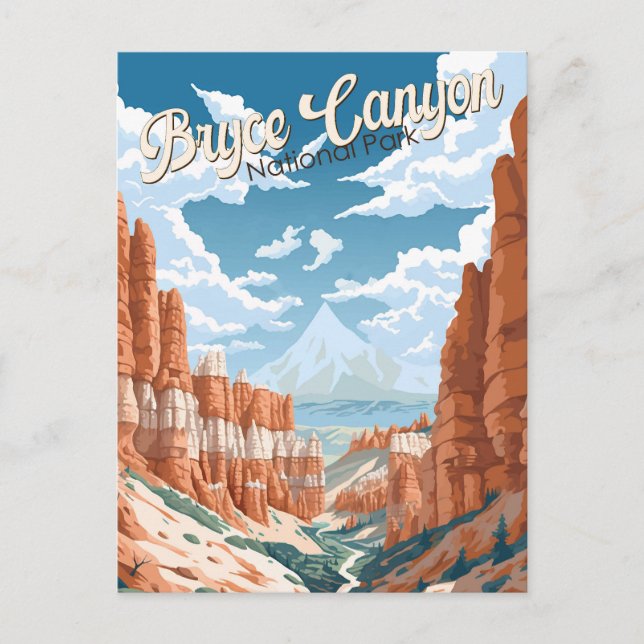 Postal Ilustración del sendero del Parque Nacional Bryce  (Anverso)