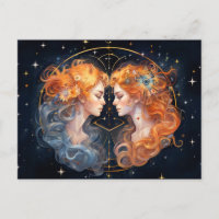 Ilustración del signo zodiacal Géminis
