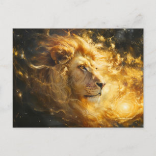 Postal Ilustración del signo zodiacal Leo