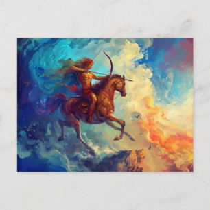 Postal Ilustración del signo zodiacal Sagitario
