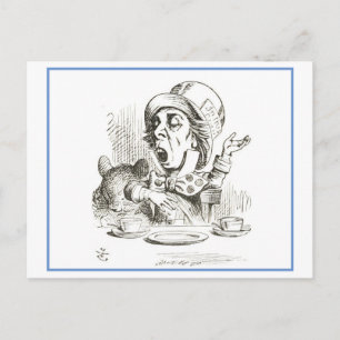 Postal Ilustración del Sombrerero Loco de Alicia en el Pa