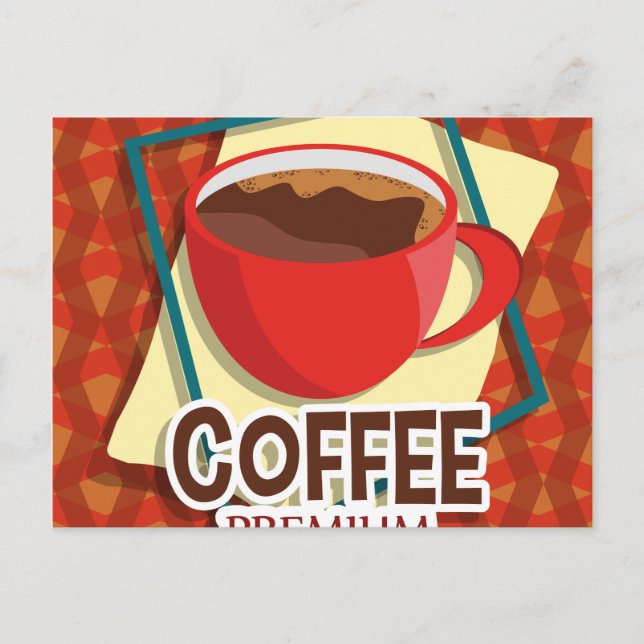 Postal Ilustracion deliciosa taza de café (Anverso)