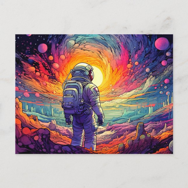 Postal Ilustración desde el espacio y más allá (Anverso)
