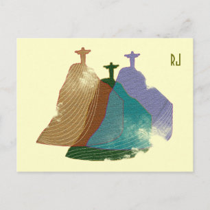 Postal Ilustracion digital Cristo Redemer