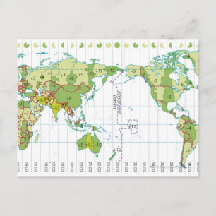 Postal Ilustracion digital del mapa mundial que muestra e