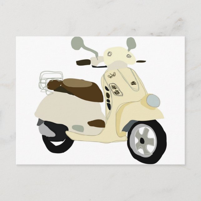 Postal ilustracion digital funky scooter (Anverso)