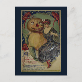 Postal Ilustración divertida de Halloween vintage