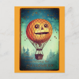 Postal Ilustración divertida de Halloween vintage