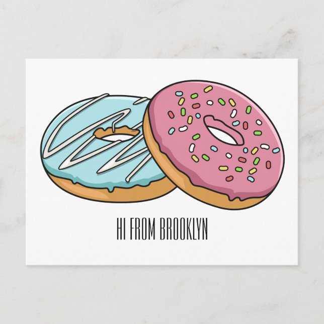 Postal Ilustracion Donut personalizado (Anverso)