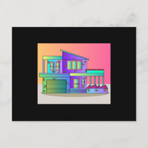 Postal Ilustracion Dream House Villa Effects