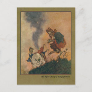 Postal Ilustracion Edmund Dulac de la Reina de la Nieve