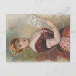 Postal Ilustración elegante de San Valentín antigua, 1890