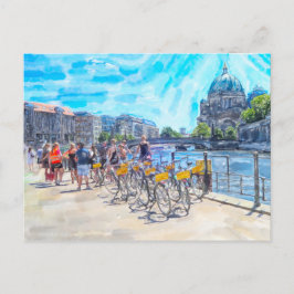 Postal Ilustración en acuarela de Berlín con catedral.