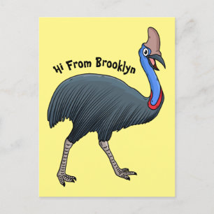 Postal Ilustracion feliz de personalizado de aves en casc