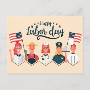 Postal Ilustracion FELIZ DEL DÍA DEL TRABAJO