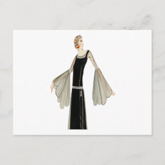 Postal ilustracion femenino de los años 20
