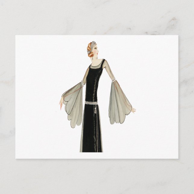 Postal ilustracion femenino de los años 20 (Anverso)