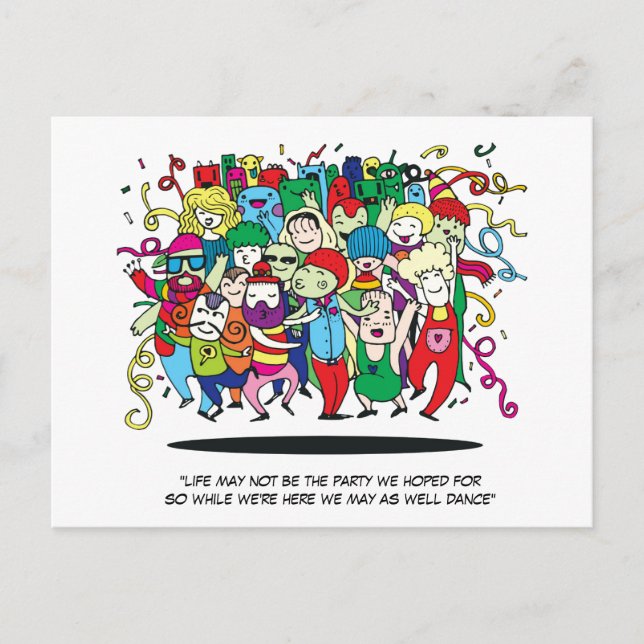 Postal ilustracion fiesta (Anverso)