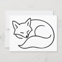 Ilustracion Fox durmiente - Arte de línea Minimali