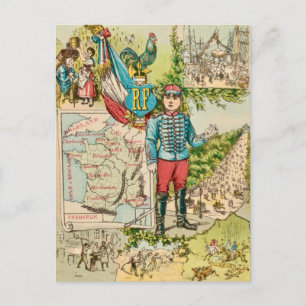 Postal Ilustración francesa vintage